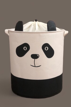 Panda Tasarımlı Bebek Çocuk Odası Ağzı Büzgülü Düzenleyici Saklama Kutusu Oyuncak Kirli Sepeti 37x40 - 1