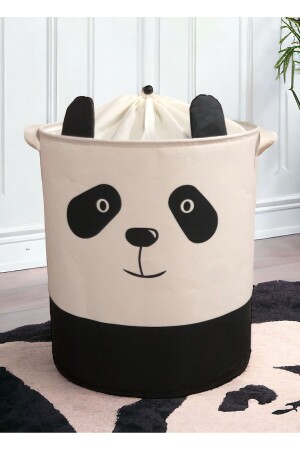 Panda Tasarımlı Bebek Çocuk Odası Ağzı Büzgülü Düzenleyici Saklama Kutusu Oyuncak Kirli Sepeti 37x40 - 2