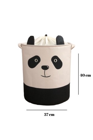 Panda Tasarımlı Bebek Çocuk Odası Ağzı Büzgülü Düzenleyici Saklama Kutusu Oyuncak Kirli Sepeti 37x40 - 7