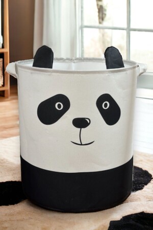 Panda Tasarımlı Bebek Çocuk Odası Düzenleyici Saklama Kutusu Oyuncak Kirli Sepeti 37x40 - 2