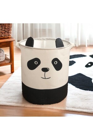Panda Tasarımlı Bebek Çocuk Odası Düzenleyici Saklama Kutusu Oyuncak Kirli Sepeti 37x40 - 3
