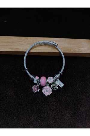 Pandora – Charm-Armband aus rosafarbenem Blumenstahl - 2