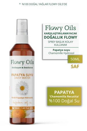 Papatya Suyu %100 Tam Saf Doğal Yağlı Distilasyon Hidrosöl Suyu Tonik Daisy Hydrosol Tonic 50ml - 1