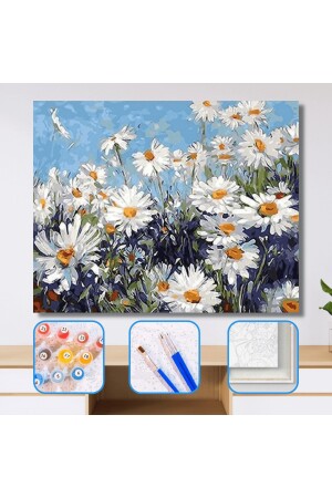 Papatya Tarlası Sayılarla Boyama Seti Çerçeveli Kasnaklı ASW121562388 - kendinyaphobi