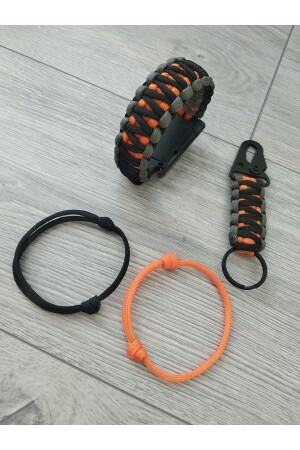 Paracord Camping Armband Kompass Pfeife Messer-Schlüsselanhänger Set - 1