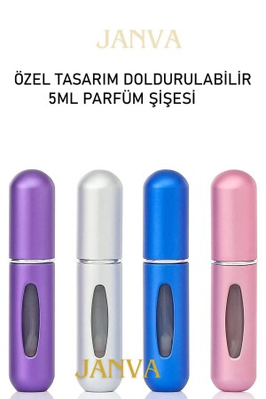 Parfüm Şişesinden Çanta Içi Mini Doldurulabilir Seyahat Cep Yedek Parfüm Şişesi 5 ml 1 adet(Siyah) - 4