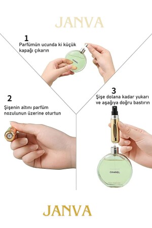 Parfümflasche in der Tasche, Mini, nachfüllbar, Reisetasche, Ersatzparfümflasche, 5 ml, 1 Stück (schwarz) - 3