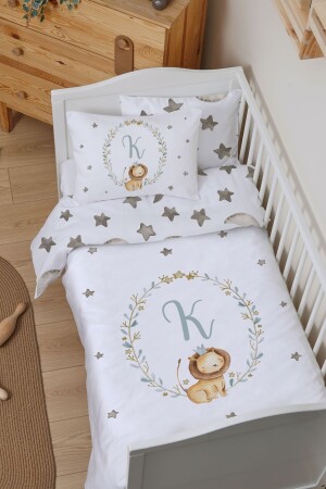 Park Bed Crib Bettbezug-Set (80 x 120) – Buchstabenserie – Löwe – Buchstabe K - 2