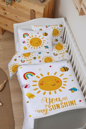 Park Bed Crib Bettbezug-Set (80 x 120) – For Baby-Serie – Gülen Pastel Güneş ETBNTPYBFBK060 - 2