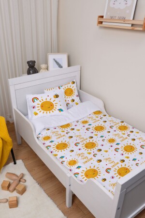 Park Bed Crib Bettbezug-Set (80 x 120) – For Baby-Serie – Gülen Pastel Güneş ETBNTPYBFBK060 - 5