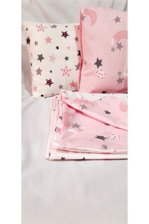 Park Crib Baby-Bettwäsche-Set Pink Moon Dedeli Bettbezug 70 x 120, Bettlaken 100 x 150, 2 Kissenbezüge - Amineli