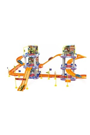 Parkhaus-Spielset, 6-stöckiges Spielzeugauto-Parkhaus, Super-Garage-Set, 2 Fahrzeuge inklusive Zubehör, 2-in-1-Modell ERD01P - 6