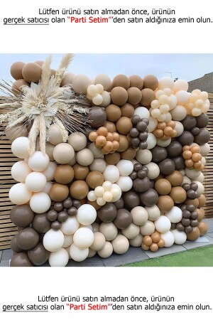 Parti Setim^^ Çikolata Kahve* Karamel* Deniz Kumu* Beyaz 100'lü Balon Seti - Gold Center
