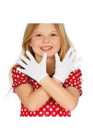 Partidolu weiße Lycra-Performance-Pantomime-Handschuhe für Kinder, 5–10 Jahre - 2