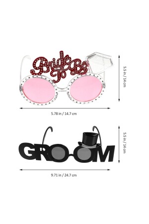 Partybrille Bräutigam Schriftzug Bräutigam Brille Bachelorette Brille + Braut Braut Brille Rosa - 2