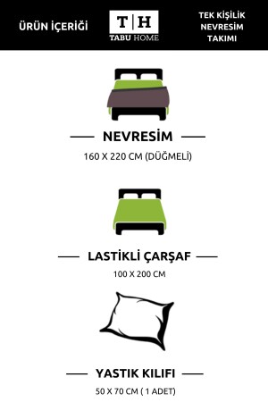 Parure Çarşafı Lastikli Tek Kişilik Nevresim Takımı Pr-Lç-Tkm-02 - 3