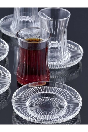 Paşabahçe Elysia kompatibler 6-teiliger Teeteller aus Glas riva1 - 4