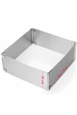 Edelstahl 10 cm quadratisch verstellbare Biskuitform verstellbarer Kreis PFPC1005 - Pastafarms