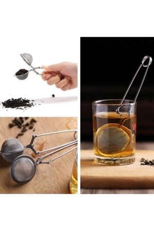 Paslanmaz Çelik Bitki Çayı Demleme Süzgeci Maşalı Çay Süzgeci - 3