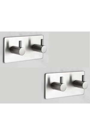 Edelstahl-Handtuch-/Bademantel-Aufhänger/2 Doppel-Kleiderbügel/Badezimmer-Küchen-Handtuchhalter, Wäsche- und Bademantel-Aufhänger - Zift Unique