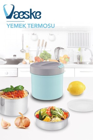 Paslanmaz Çelik Kolay Taşınabilir Yemek Termosu 1.2Lt - 1