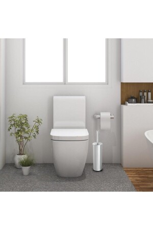 Paslanmaz Çelik Krom Wc Fırçası & Tuvalet Fırçası Banyo Fırçası fırçamikro - 3