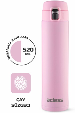 Paslanmaz Çelik Termos Bardak 500 ml Kilitli Thermos Mug Kupa Araç Termos Coffee Cup Lavanta - 1