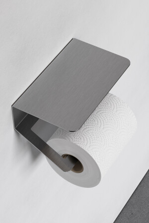 Paslanmaz Çelik Tuvalet Kağıdı Askısı-Raflı ve Kendinden Yapışkanlı Tuvalet Kağıdı WC Kağıt Asacağı YAPIŞKANLI PASLANMAZ SİNEA - 4