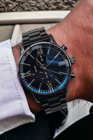 MNZ-Stainless IPC غطاء فخمة الرياضة المعدنية ساعة معصم الرجال - Dark Blanc