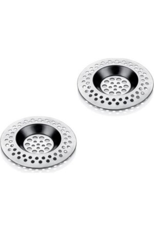 Paslanmaz Metal 2'li Yuvarlak Mutfak Lavabo Içi Gider Süzgeci- Banyo Evye Deliği Çöp Tıkacı - Easyso