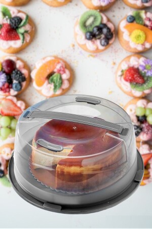 Pasta Kek Börek Çörek Borcam Taşıma Ve Saklama Kabı - Kilitli Kapaklı - Platin Özel Serisi SWTCAKE01 - Sweet Ela
