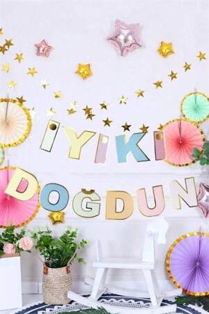Pastel Renkli Iyi Ki Doğdun Banner - Le Mabelle