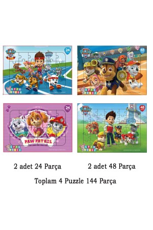 Paw Patrol Eğitici 4lu Puzzle Seti- Yeni Başlayacaklara - 144 Parça Frame Puzzle-Yapboz - 4