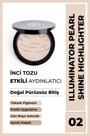 Pearl Shine Highlighter Aydınlatıcı 02 Şampanya- Inci Tozu- Yüksek Pigmentasyon- Yumuşak Doku - 2