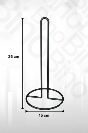 Peçetelik Rulo Havluluk Mat Siyah Kaplama Paslanmaz Dolu Çelik Havlu Peçetelik- Metal Havluluk - 4