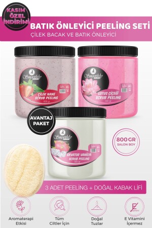 Peeling Avantaj Seti 800gr X 3 Adet Batık Için Peeling Uygulama Için Doğal Kabak Lifi. - 2