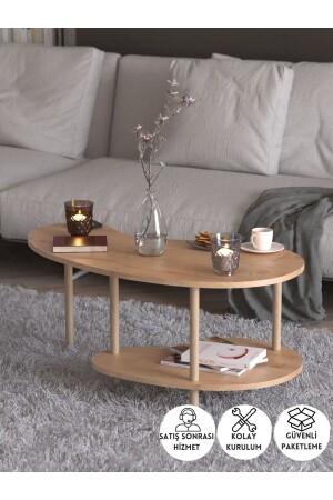 طاولة قهوة من الفول السوداني من الخشب قاعدات طاولة قهوة من الخشب مع رفيتين طاولة قهوة مزخرفة طاولة قهوة مع حامل صحيفة - صفير الب - PEKA