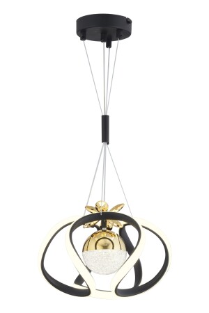 Pelin Single Black Gold 3 Farben 40 Watt LED Modernes Wohnzimmer, Flur, Flur Led-Kronleuchter 4006-01-BL-GL - 5