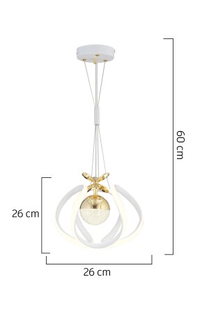 Pelin Single Weißgold 3 Farben 40 Watt LED Modernes Wohnzimmer – Flur – Flur-LED-Kronleuchter - 6