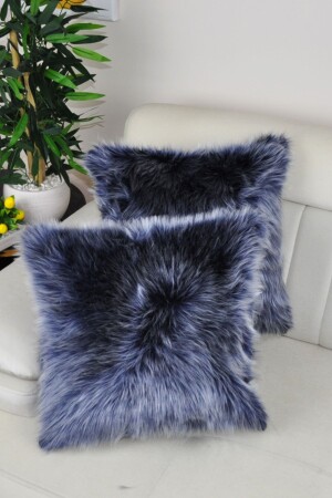 Peluş Kırlent Kılıfı Kare Lacivert - Paris Life