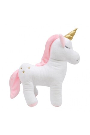 Peluş Unicorn Figürlü Yastık 33 Cm. (BEYAZ) Uyku Arkadaşı & Oyuncak - 2