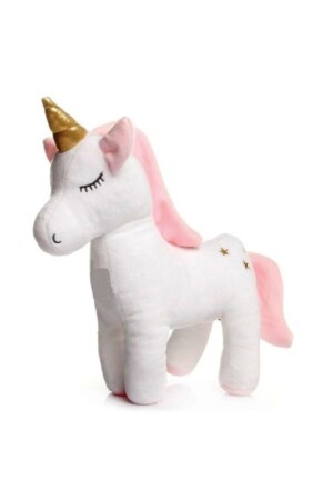 Peluş Unicorn Figürlü Yastık 33 Cm. (BEYAZ) Uyku Arkadaşı & Oyuncak - 4