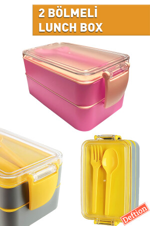 Pembe 900ml Lunch Box Beslenme Kutusu Plastik Sefer Tası Yemek Taşıma Lunchbox Okul Yurt Için deftion-titiz-lunchbox - 1