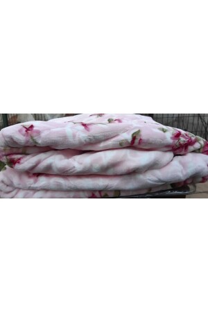 Pembe Gül Mdel Çift Kişilik Battaniye Yıkanabilir Peluş Kalın Battaniye 4 Kg Pembe Gül Battaniye - 6