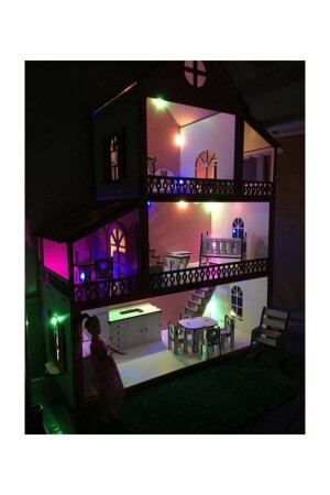 Pembe Işıklı Bahçeli Barbie Oyun Evi 078957 - 3