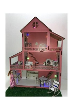 Pembe Işıklı Bahçeli Barbie Oyun Evi 078957 - 7