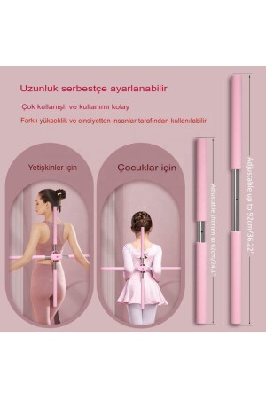 Pembe Kambur Eğitim Çubuğu Yoga Sopa Germe Aracı Sırt Ateli Barı Demiri Postür Düzeltici RDNPLT4 - 3