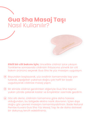 Pembe Kuvars Gua Sha %100 Doğal Ve Gerçek Yüz Masaj Taşı BN-166 - 5