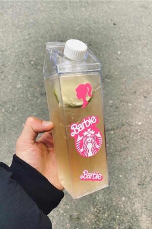 Pembe Starbucks 500ml Mika Tasarımlı Süt Şişesi Su Kahve Içecek Şişesi Matara Yushi-MATARA-Bar - 2