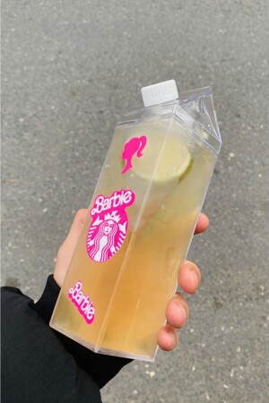 Pembe Starbucks 500ml Mika Tasarımlı Süt Şişesi Su Kahve Içecek Şişesi Matara Yushi-MATARA-Bar - 3